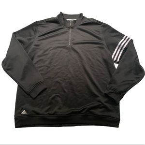 Adidas Quarter 1/4 Zip Pullover Sweatshirt Black 2XL
